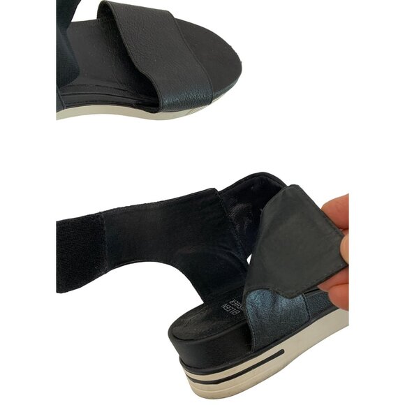 Eileen Fisher Women's Black Sandals Size 8.5 Ankle Strap Flat 7451 - Picture 10 of 11